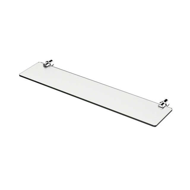 Rectangle Floating Glass Shelf 8 X 24 With Chrome Brackets